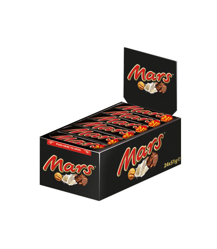 شکلات مارس 24 عددی 51 گرمی | Mars Chocolate Box 24×51g – شکلات شیری با مغز کارامل و نوقا